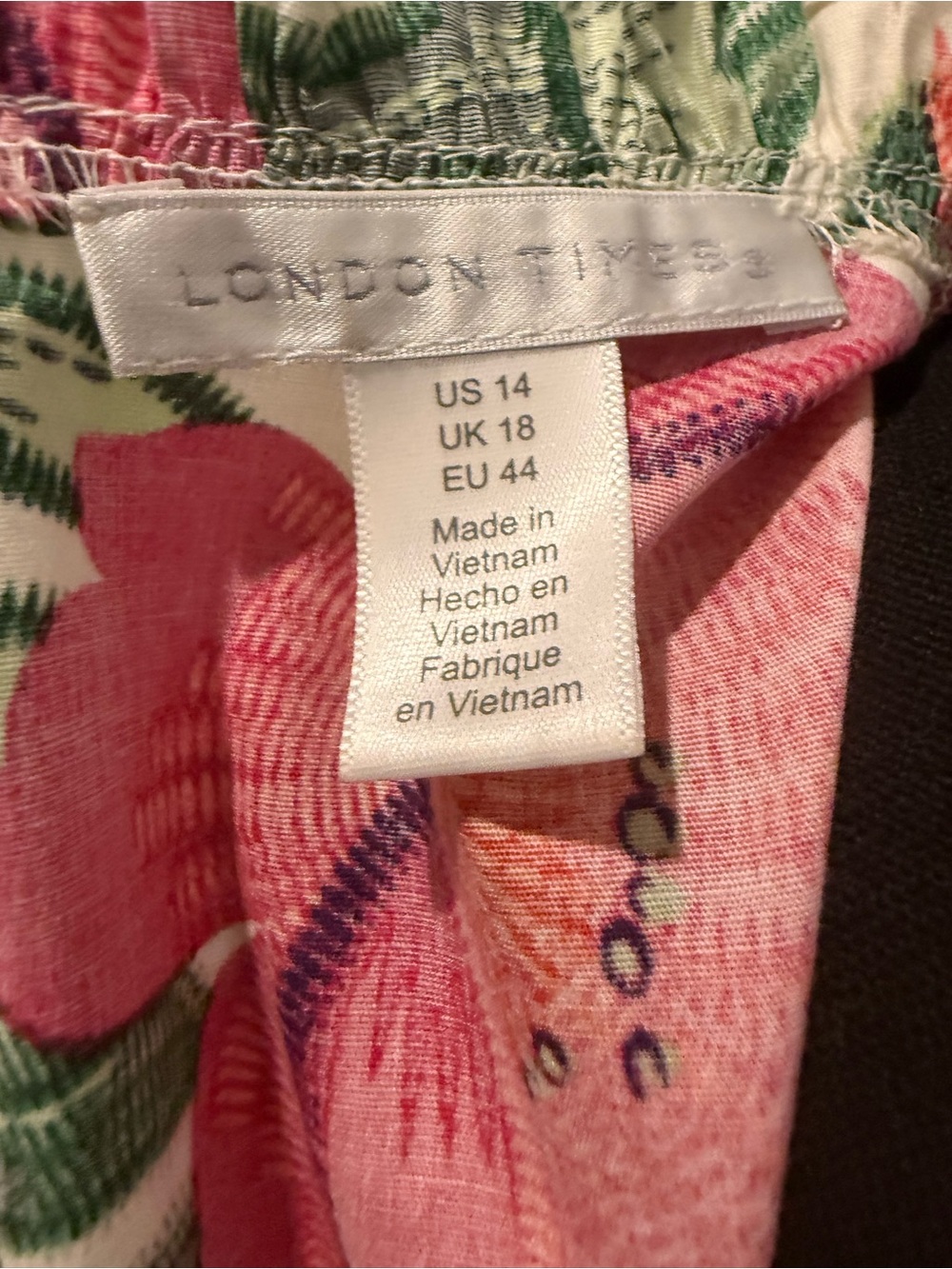 London Times Cream Floral Maxi Dress with Pink, Orange & Green - Picture 8 of 11